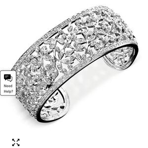 Eliot Danori Silver Floral Crystal Cuff